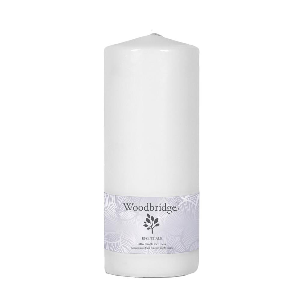 Woodbridge White Pillar Candle 25cm x 10cm £10.79